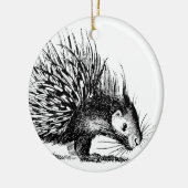 Vintage Stachelschwein-Illustration - Keramikornament (Links)