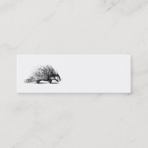 Vintage Stachelschwein-Illustration - Mini Visitenkarte