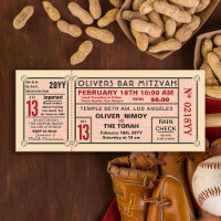 Vintage Stadion-Ticket Baseball Bar Mitzwa Rot