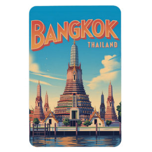 vintage Stadt Bangkok Wat Aru Thailand Reise Gesch Magnet