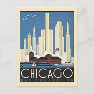Vintage Stadt, Chicago, Illinois, Adressenänderung Ankündigungspostkarte