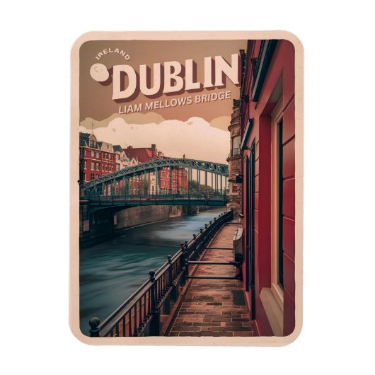 Vintage Stadt Dublin, Irland Magnet (Vertikal)