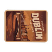 Vintage Stadt Dublin, Irland Magnet (Horizontal)