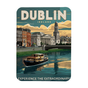 Vintage Stadt Dublin, Irland Magnet