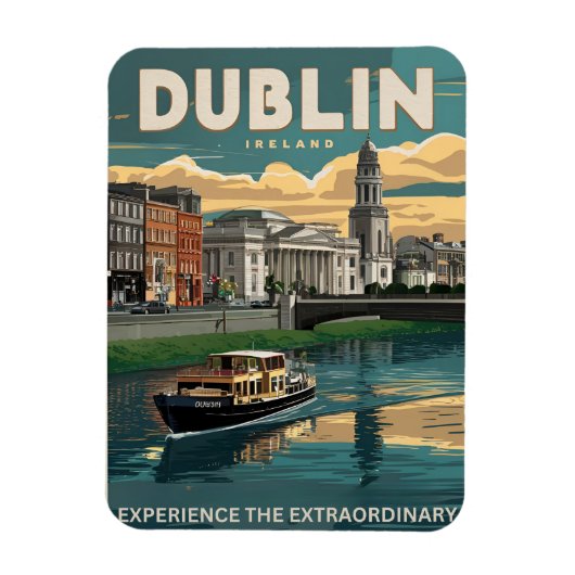 Vintage Stadt Dublin, Irland Magnet (Vertikal)