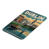 Vintage Stadt Dublin, Irland Magnet (Linke Seite)