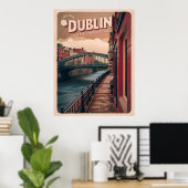 Vintage Stadt Dublin, Irland Poster (Heimbüro)