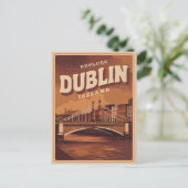 Vintage Stadt Dublin, Irland Postkarte (Stehend Vorderseite)