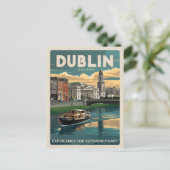 Vintage Stadt Dublin, Irland Postkarte (Stehend Vorderseite)