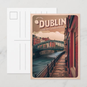 Vintage Stadt Dublin, Irland Postkarte