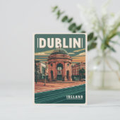 Vintage Stadt Dublin, Irland Postkarte (Stehend Vorderseite)
