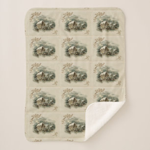 Vintage Stadt im Winter Sherpadecke