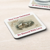 Vintage Stadt im Winter Untersetzer (Linke Seite)