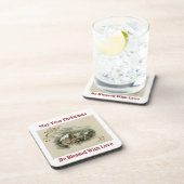 Vintage Stadt im Winter Untersetzer (Rechte Seite)