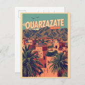 Vintage Stadt Kasbah Ouarzazate Sahara Wüste Marok Postkarte (Vorne/Hinten)