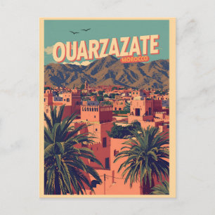 Vintage Stadt Kasbah Ouarzazate Sahara Wüste Marok Postkarte