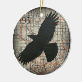 Vintage Stadt-Krähen-Verzierung Keramik Ornament (Links)