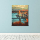 Vintage Stadt Leinwanddruck (Insitu (Holzboden))