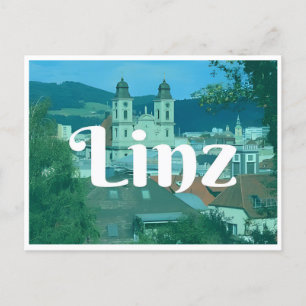 Vintage Stadt Linz Österreich Postkarte