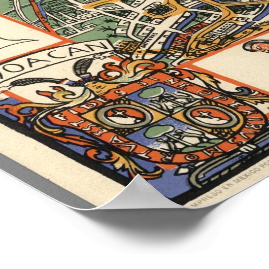 Vintage Stadt Mexiko Poster (Ecke)