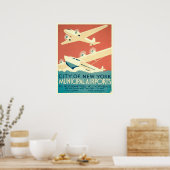 Vintage Stadt New York Reiseplakat Poster (Küche)