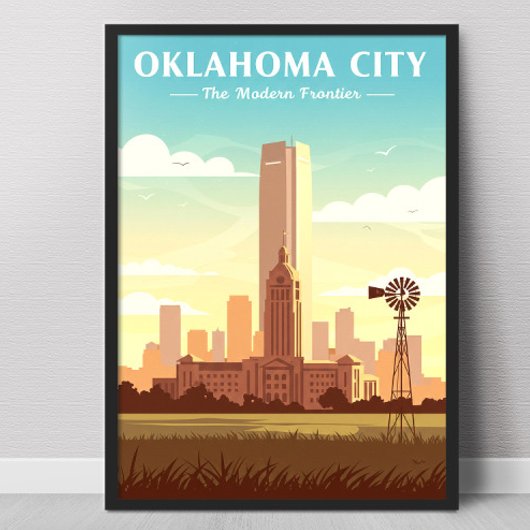 Vintage Stadt Oklahoma Poster