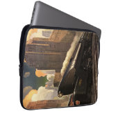 Vintage Stadt, T1 Duplex-Zug auf Eisenbahnstrecken Laptopschutzhülle (Vorne Rechts)