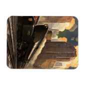 Vintage Stadt, T1 Duplex-Zug auf Eisenbahnstrecken Magnet (Horizontal)