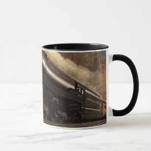 Vintage Stadt, T1 Duplex-Zug auf Eisenbahnstrecken Tasse