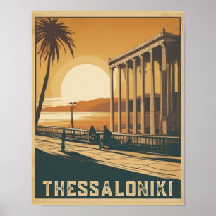 Vintage Stadt Thessaloniki Griechenland Berufung S Poster