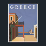 Vintage Stadt Thessaloniki Griechenland Berufung S Postkarte<br><div class="desc">Vintag,  Retro,  Reisen,  modern,  Aquarell,  Classic,  Thessaloniki,  Stadt,  Griechenland, </div>