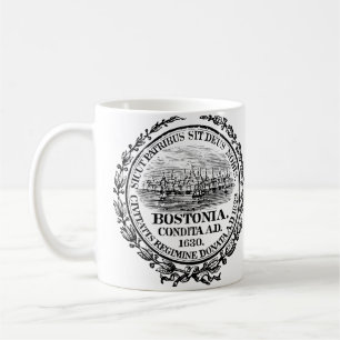 Vintage Stadt von Boston-Siegel, schwarz Kaffeetasse