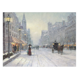 Vintage Stadt Winter Weihnachtspromenade Landschaf Tischdecke