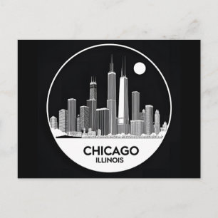 Vintage Stadtansicht Chicago Illinois Retro Reise Postkarte