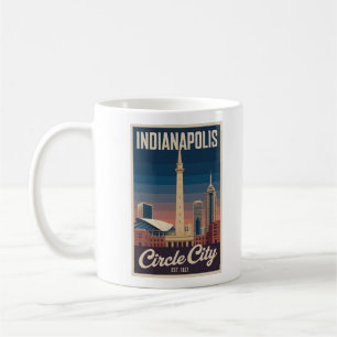 Vintage Stadtansicht Indianapolis Indiana Retro-Re Kaffeetasse