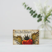 Vintage städtische Tätowierung Winged Visitenkarte (Stehend Vorderseite)