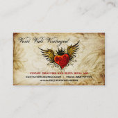 Vintage städtische Tätowierung Winged Visitenkarte (Rückseite)