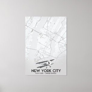 Vintage Stadtkarte New York City Leinwanddruck