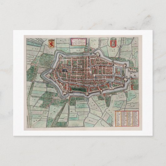 Vintage Stadtkarte von Alkmaar Postkarte (Vorderseite)