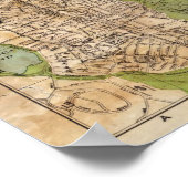 Vintage Stadtkarte von Boston, Massachusetts MA US Poster (Ecke)