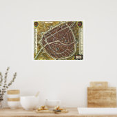 Vintage Stadtkarte von Leiden Poster (Küche)