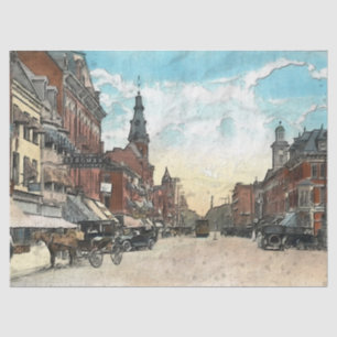 Vintage Stadtmitte Ohio Dekoupage Tissue Paper Seidenpapier