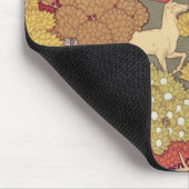 Vintage Stag Hirsch Wald Salbei Grün Muster Mousepad (Ecke)