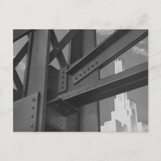 Vintage Stahlbauarchitektur Wolkenkratzer Postkarte (Vorderseite)