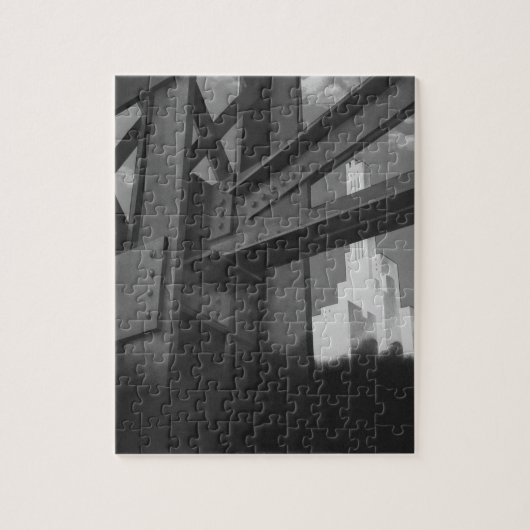 Vintage Stahlbauarchitektur Wolkenkratzer Puzzle (Vertikal)