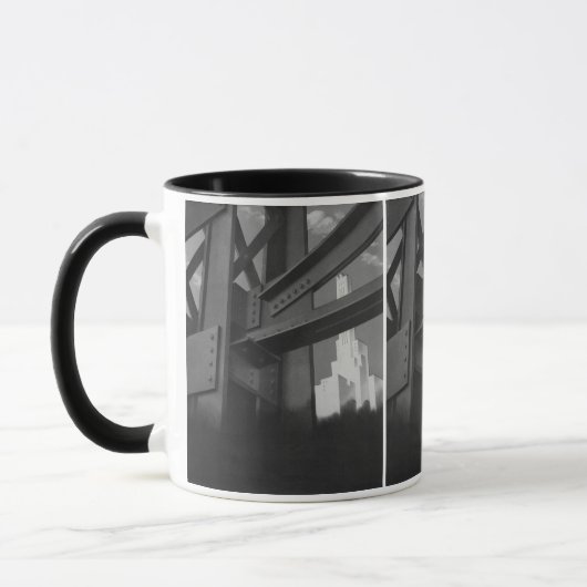 Vintage Stahlbauarchitektur Wolkenkratzer Tasse (Links)