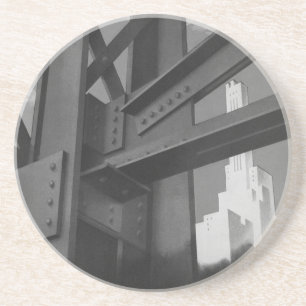 Vintage Stahlbauweise Wolkenkarchitektur Sandstein Untersetzer