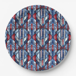 Vintage Stained Glass Patriotic Pappteller