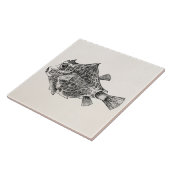 Vintage Stamm-Fische - Fliese (Seite)