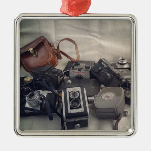 Vintage Standzeit der Kamera Silbernes Ornament
